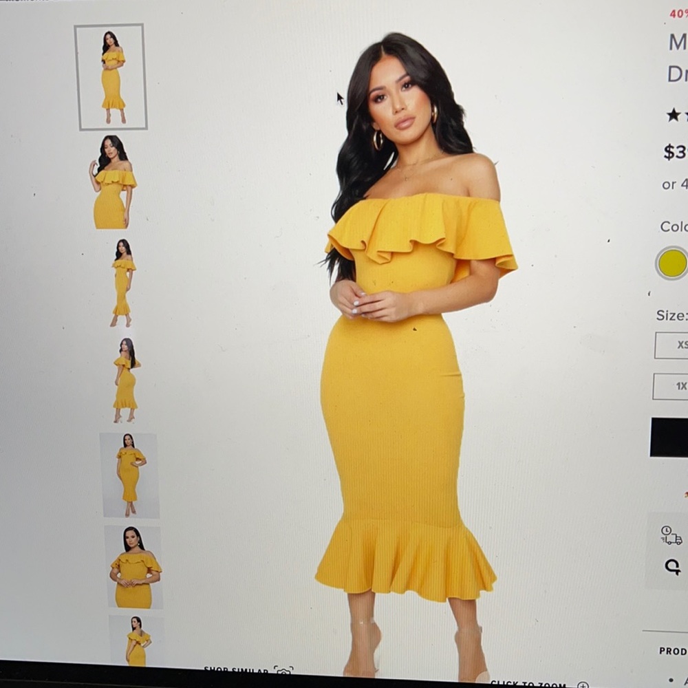 Moments like this ruffle Dress- Mustard